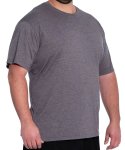 Mens Plain Round Neck Tee - 10XL Char Mel