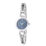 Ladies Silver Blue Dial Watch