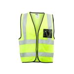 - Lime Reflective Vest With Zip And Id Pocket - Medium