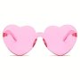 Y2K Heart Design Fashion For Women Men Casual Clear Frame Glasses One-piece Photo Prop Eyewear