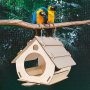 1PC Hanging Wooden Bird House Garden Decoration Weatherproof Bird Cage Hummingbird Feeder Easy To Install Bird Accessories