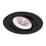 Zion Aluminium Round Tilt Downlight Black White - White