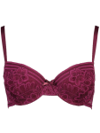 Floral Lace Detail Underwire Bra - 40DD Purple