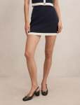 Farah Knitted MINI Skirt - XL Navy white Co Ord