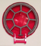 Parts Dish 6 X 6 Inverted - No Studs With Bar Handle With Sw 8 Spoke Light Bluish Gray Frame And Rivets Tie Cockpit