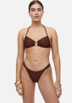 Tanga Bikini Bottoms - Dark Brown
