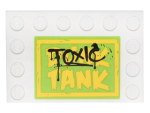 Parts Tile Modified 4 X 6 With Studs On Edges With Black 'toxic' Graffiti Over Yellow 'dunk Tank' Pattern Sticker - Set 76035 61