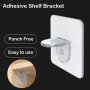 10PCS Easy-install Adhesive Hooks & Shelf Brackets - No-drill Seamless Design For Closet Organization Shelf Liners For Cabinets Non Adhesive