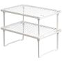 Metal Shelf Racks - Freestanding And Stackable Counter Organiser - 2PACK - White