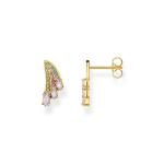 Ear Studs Bright Gold-coloured Hummingbird Wing