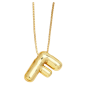18K Gold Stainless Steel Letter Pendant Necklace - F