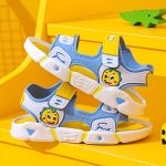 Trendy Cute Cartoon Open Toe Sandals For Boys Breathable Non-slip Sandals For Indoor Outdoor Beach