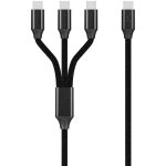 Volkano Weave Series 100W 3-IN-1 Charge Cable 3 X Type C - Black VK-20238-BK