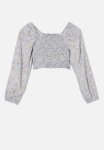 Cotton On Lila Long Sleeve Top - Barber Blue mimi Ditsy