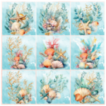 Tear Resistant Deco Print Beach And Shells 9'S