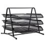 3-TIER Wire Mesh Letter Tray - Black