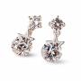 Hypoallergenic Sterling Silver Simple Star Cubic Zirconia Dangle Stud Earrings For Women