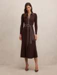 Maisy Collared Midi Dress - 18 Chocolate