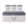 Stylish Rooster Bread Bin And Canister Set
