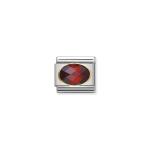 Composable Classic Link With Red And Faceted Stones