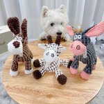 Squeaky Plush Dog Toy - Durable Chew Toy For Aggressive Chewers Animal Print Suitable For All Breeds