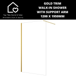 Goldair Gold Trim Walk-in Shower With Support Arm - 1200 X 1950MM