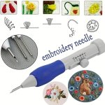 1PC Magic Embroidery Pen Set Punch Needle Kit For Embroidery Adjustable Needle Size For Diy Sewing 3 Needles With Threader And S