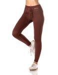 Ribbed Statement LEGGINGS-maroon - Small