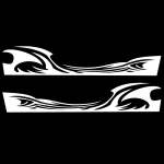2 Pcs set D-467 Waves Pattern Car Modified Decorative Sticker White