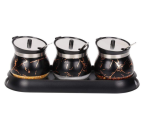 Marble Condiment Set - 3 Piece - Black