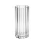 Small Vertical Glass Striped Effect Vase - Transparent