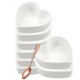 Heart-shaped Ceramic Snack Dessert Sauce And Dip Bowls - Set Of 9