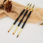 3PCS Double Ended Nail Art Brushes Nail Painting Pen Nail Liner Brush Tools Nail Design Kit Nail Decoration Tools For Acrylic Na