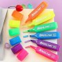 6PCS/SET Colorful Chisel Tip Highlighter Set With Quick-drying Water-based Ink Perfect For Back To School Writing And Note-taking Kawaii Stationery With A Variety Of