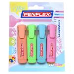 Penflex Higlo Pastel Highlighters Card Of 4PACK