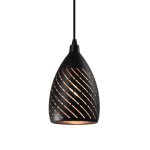 Vortex Perforated Metal Pendant Light - Black