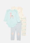 PoP Candy 4 Piece Bodyvest& Legging Set-ecru & Light Blue