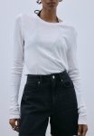 High-waisted Denim Shorts - Dark Grey