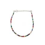 Silver Rainbow Beaded Bracelet - Rainbow