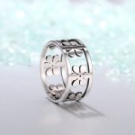 The Stainless Steel Wide Flower Rings