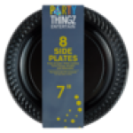 Black Plastic Side Plates 8-PACK