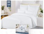 Simon Baker 600 Tc 100% Egyptian Cotton Duvet Cover Set - White Various Sizes - White Super King 260 X 230CM + 2