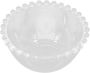 Large Glass Salad With Beaded Edges Dessert And Fruit Serving Bowl