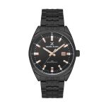 Ip Black Premium Black Dial 3 Hands Watch