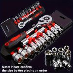 12PCS 1 4" Ratchet Socket Wrench Set With Quick Release Handle & Extension - Durable Steel Ideal For Motorcycles & Atvs