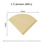 Coffee Accessories Filter Paper V-shaped 60 Stand 1-2 40PCS Natural
