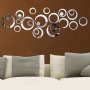 24-PIECE 3D Acrylic Circle Mirror Wall Stickers Home Art Decor For Living Room Bedroom Tv Background - Round Ring Mirror Decals