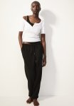 Ribbed Henley Top - White
