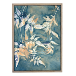 Botany Blue 9 Art Print - A1 Framed Canvas With Natural Wood Frame