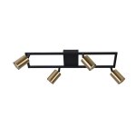 Darcey Aluminium Quad Spotlight Brass Black - Black